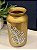 Vaso - Cerâmica - Dourado e Branco - Folha - 30CM - Imagem 2