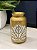 Vaso - Cerâmica - Dourado e Branco - Folha - 16CM - Imagem 1