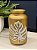 Vaso - Cerâmica - Dourado e Branco - Folha - 23CM - Imagem 1