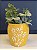 Cachepot em Cerâmica - Amarelo e Branco - 12CM - Imagem 1