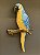 Escultura de Parede - Arara - Decorativa - Resina - Azul e Amarelo - 29CM - Imagem 1