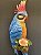 Escultura de Parede - Cacatua - Decorativa - Resina - Azul, Amarelo e Colorido - Imagem 3