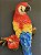 Escultura de Parede - Arara - Decorativa - Resina - Vermelho e Colorido - 31CM - Imagem 3