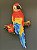 Escultura de Parede - Arara - Decorativa - Resina - Vermelho e Colorido - 31CM - Imagem 1