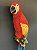 Escultura de Parede - Arara - Decorativa - Resina - Vermelho e Colorido - 69CM - Imagem 4