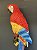Escultura de Parede - Arara - Decorativa - Resina - Vermelho e Colorido - 69CM - Imagem 3