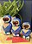 Trio Coruja - Madeira - Pintado á mão - Azul - Imagem 2