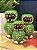 Trio Coruja - Madeira - Pintado á mão - Verde - Imagem 3