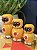Trio Coruja - Madeira - Pintado á mão - Amarelo - Imagem 1