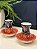Copo Turco - Pares - Cerâmica - Pintado à mão - Preto, Laranja e Colorido - Imagem 1