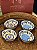 Kit 4 Petisqueiras Turcas - Tigela - Cerâmica - Pintado à mão - Azul, Branco e Amarelo - Imagem 1