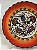 Prato de Parede Pequeno - Turquia - Decorativo - Cerâmica - Alto Relevo - Laranja e Colorido - Imagem 2