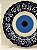 Prato de Parede Pequeno - Turquia - Decorativo - Cerâmica - Alto Relevo - Olho Grego - Azul e Branco - Imagem 2