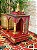 Escultura Altar Indiano - Decorativo - Com Gaveta - Pintado à mão - Vermelho e Colorido - Imagem 3