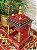 Escultura Altar Indiano - Decorativo - Com Gaveta - Pintado à mão - Vermelho e Colorido - Imagem 3