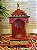 Escultura Altar Indiano - Decorativo - Com Gaveta - Pintado à mão - Vermelho e Colorido - Imagem 1