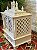 Escultura Altar Indiano - Decorativo - Com Gaveta - Pintado à mão - Branco e Amarelo - Imagem 4