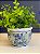 Cachepot em Cerâmica - Azul e Verde Claro - 11CM - Imagem 1