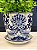 Cachepot em Cerâmica - Flores - Azul e Branco - 13CM - Imagem 2
