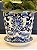 Cachepot em Cerâmica - Flores - Azul e Branco - 16CM - Imagem 2