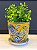 Cachepot em Cerâmica - Amarelo e Azul - 12,5CM - Imagem 1