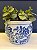 Cachepot em Cerâmica - Azul e Branco - 20CM - Imagem 1