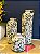Trio Vasos Decorativos - Cerâmica - Off White e Verde - Imagem 1