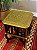 Mesa de Apoio - Madeira - Aplique em Metal - Marrom e Dourado - Imagem 2