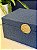 Caixa Decorativa - Tecido - 13X27 - Azul e Dourado - Imagem 3