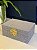 Caixa Decorativa - Tecido - 8X18 - Cinza e Dourado - Imagem 1