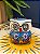 Coruja Decorativa - Cêramica - Pintado à mão - 9cm - Azul - Imagem 1