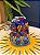 Coruja Decorativa - Cêramica - Pintado à mão - 9cm - Azul - Imagem 2