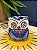 Coruja Decorativa - Cêramica - Pintado à mão - 9cm - Azul - Imagem 1