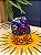Coruja Decorativa - Cêramica - Pintado à mão - 7cm - Azul e Laranja - Imagem 2