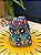 Coruja Decorativa - Cêramica - Pintado à mão - 7cm - Azul - Imagem 2