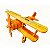 Avião Pequeno Biplano de Madeira Artesanal Decorativo – Miniatura Vintage - Imagem 3