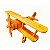 Avião Pequeno Biplano de Madeira Artesanal Decorativo – Miniatura Vintage - Imagem 1