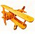 Avião Pequeno Biplano de Madeira Artesanal Decorativo Vintage Medio 28cm - Imagem 1