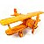 Avião Pequeno Biplano de Madeira Artesanal Decorativo Vintage Medio 28cm - Imagem 5
