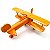 Avião Pequeno Biplano de Madeira Artesanal Decorativo Vintage Medio 28cm - Imagem 8