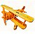 Avião Pequeno Biplano de Madeira Artesanal Decorativo Vintage Medio 28cm - Imagem 2