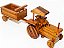 Trator Com Carretinha Agrícola Em Madeira Artesanal - Imagem 1