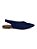 Slingback Your Shoes Azul Trama Salto Baixo - Imagem 1