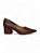 Scarpin Lia Line Marrom Salto Bloco - Imagem 1