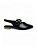 Slingback Your Shoes Preta Salto Dourado - Imagem 1