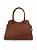 Bolsa WJ Marrom Satchel Grande Estruturada Detalhe Pesponto - Imagem 4