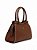 Bolsa WJ Marrom Satchel Grande Estruturada Detalhe Pesponto - Imagem 3