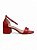 Sandália LiaLine Vermelha Salto Baixo Bloco - Imagem 1