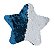 OBM - Aplique de Lantejoulas Dupla Face Estrela 18x18cm Azul Claro e Branco Para Sublimação ShopVirtua3000® (2835) - Imagem 1
