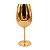 Taça de Vidro Cristal Sublimática Cromada Dourada Para Vinho 580ml (Linha Elegance) (2701) - 01 Unidade - Imagem 1